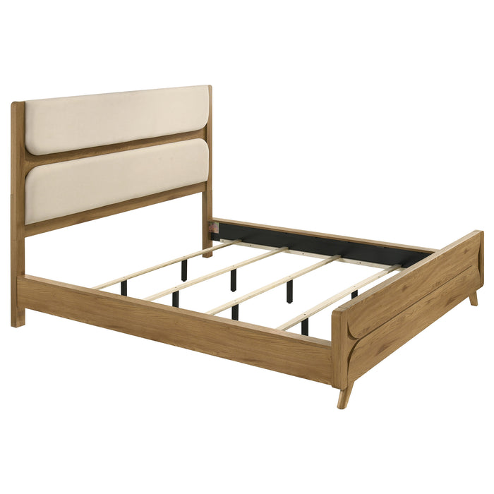 Bennett California King Upholstered 4-Piece Modern Bedroom Set Light Oak