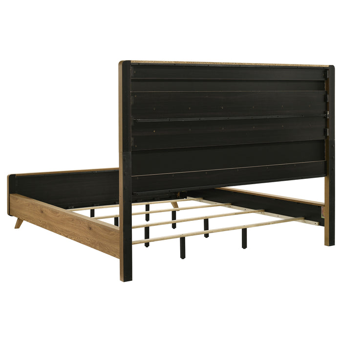 Bennett California King Upholstered 4-Piece Modern Bedroom Set Light Oak