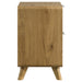 CoasterEveryday Bennett Mid-Century Rubberwood Nightstand with two drawers in light oak finish, modern furniture for bedroom storage