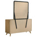 Light oak Bennett Mid-Century 2-piece dresser with six drawers and matching mirror, wooden furniture by CoasterEveryday