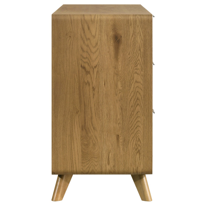 Bennett Mid-Century 6-Drawer Rubberwood Dresser Light Oak