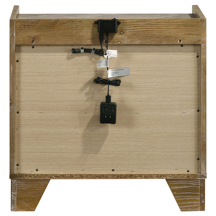 Henderson 1-drawer LED Nightstand Bedside Table Medium Oak