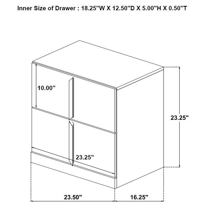 Ines 4-piece Eastern King Bedroom Set Grey and White High Gloss