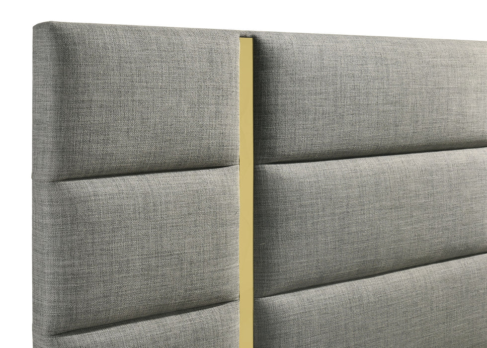 Ines 56-inch Fabric Upholstered Eastern King Panel Bed Grey