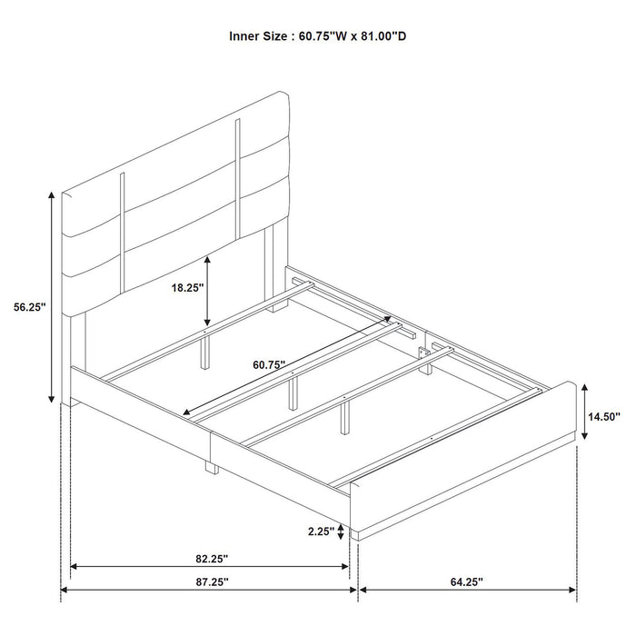 Ines 4-piece Queen Bedroom Set Grey and White High Gloss