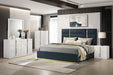 White high gloss Ines Dresser Mirror by CoasterEveryday, showcasing a sleek, modern furniture mirror with a clean finish.