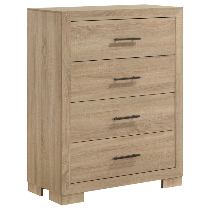 Arielle 5-Piece Eastern King Upholstered Bedroom Set Light Oak