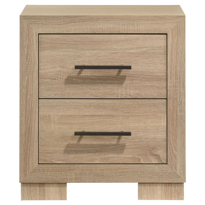 Arielle 2-Drawer Nightstand with Concealed Casters Light Oak