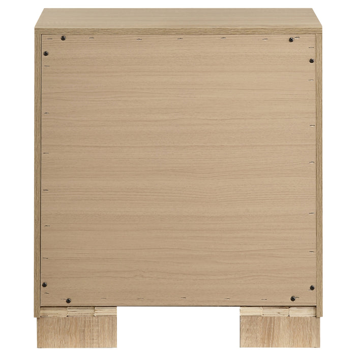 Arielle 2-Drawer Nightstand with Concealed Casters Light Oak