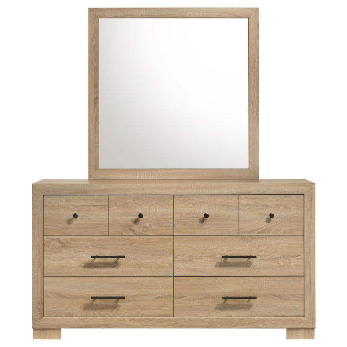 Arielle Dresser and Mirror Set with Mixed Hardware Light Oak