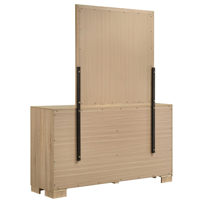 Arielle Dresser and Mirror Set with Mixed Hardware Light Oak