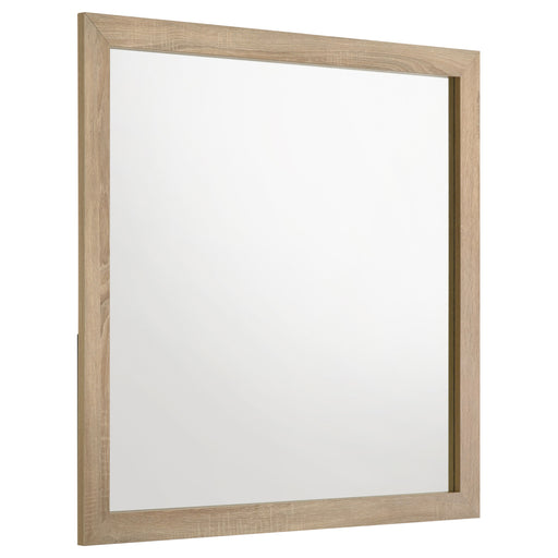 Arielle dresser mirror with light oak wood-look frame by CoasterEveryday