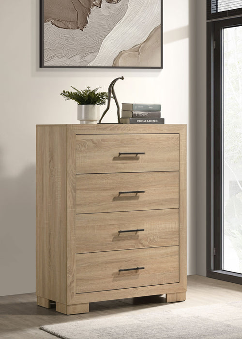 Arielle 4-Drawer Bedroom Chest with Framed Fronts Light Oak