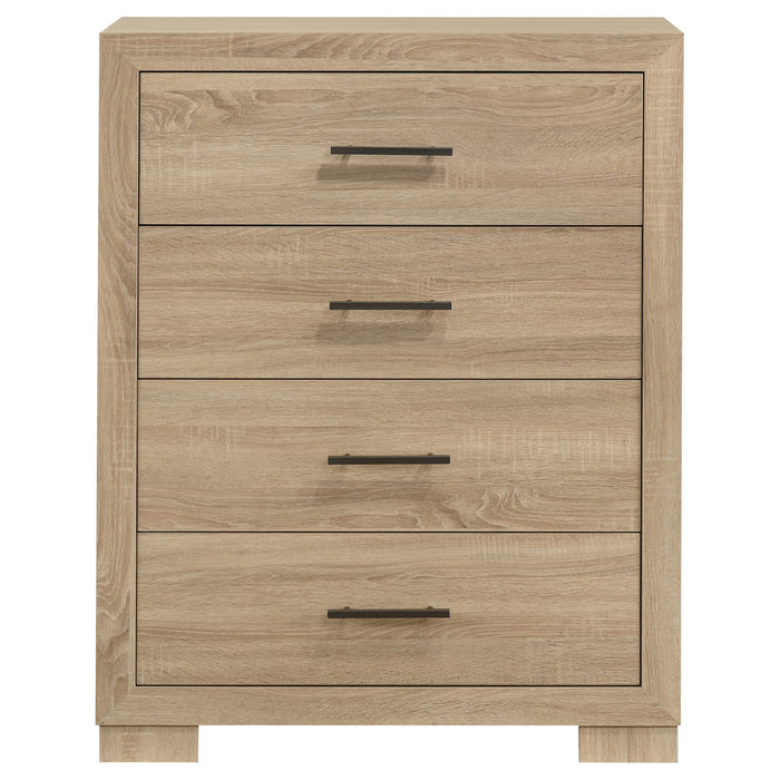 Arielle 4-Drawer Bedroom Chest with Framed Fronts Light Oak