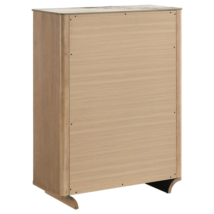 Leanne 5-piece Eastern King Bedroom Set Light Oak