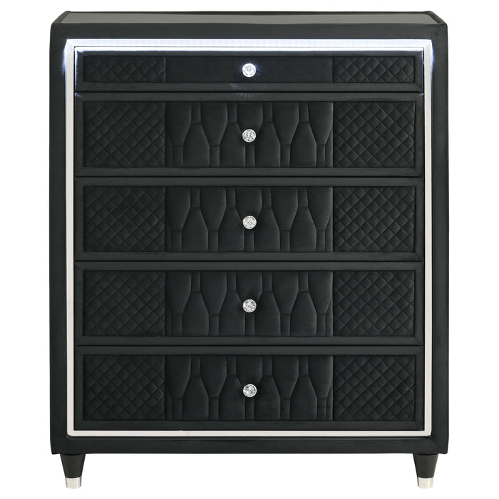 Lorient 5-drawer LED Chest of Drawers Black