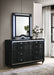 Black Ravenne 8-drawer velvet upholstered LED dresser with matching mirror, modern furniture piece by CoasterEveryday.