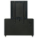 Black Ravenne 8-drawer velvet upholstered LED dresser with mirror, modern furniture piece by CoasterEveryday.