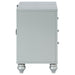 Silver metallic Gunnison 2-drawer nightstand by CoasterEssence featuring modern furniture design and sleek hardware.