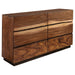 CoasterElevations Winslow 6-drawer dresser in smoky walnut wood with sleek metal handles and a modern furniture design.