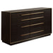 Durango 4-piece California King bedroom set by CoasterElevations, smoked peppercorn finish with matching bed frame and nightstands.