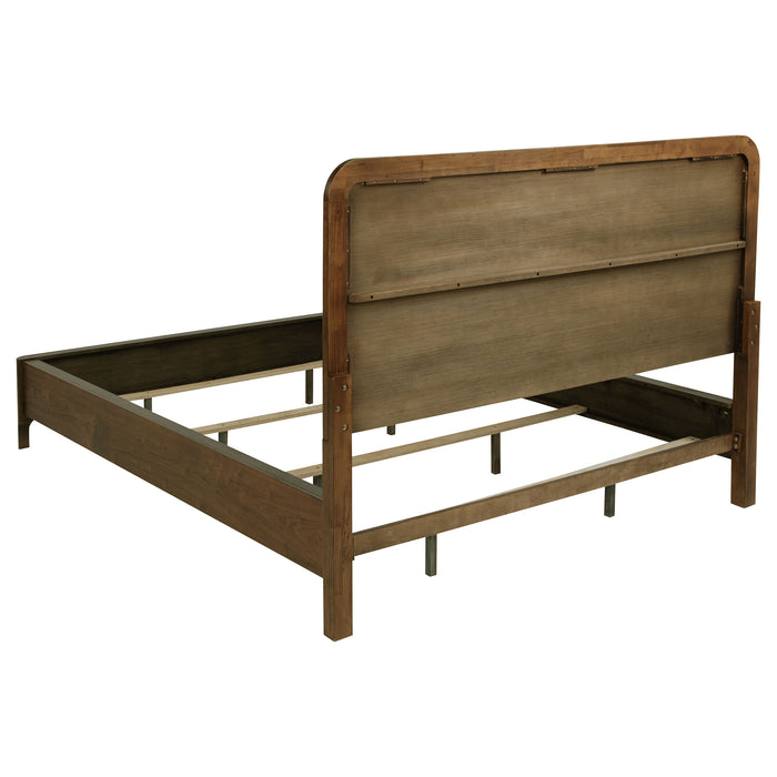 Maderia 57-inch Upholstered California King Panel Bed Walnut
