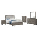 CoasterEveryday Wright 5-piece Eastern King bedroom set in brown oak with a modern wood finish and matching furniture pieces.