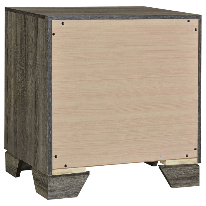 CoasterEveryday Wright 5-piece Eastern King bedroom set in brown oak wood, including bed frame, nightstands, and dresser.