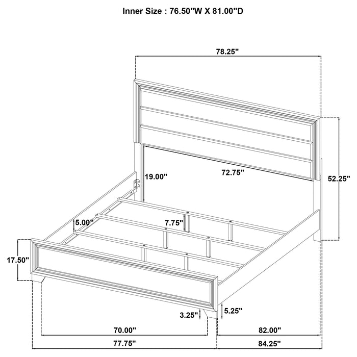 Wright 52-inch Upholstered Eastern King Bed Brown Oak