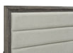 Brown oak Wright 4-piece California King bedroom furniture set by CoasterEveryday, including bed frame, nightstands, and dresser.