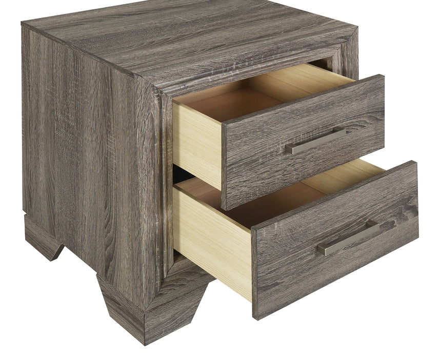CoasterEveryday Wright 4-piece California King bedroom set in warm brown oak with bed frame, nightstands, and dresser furniture.