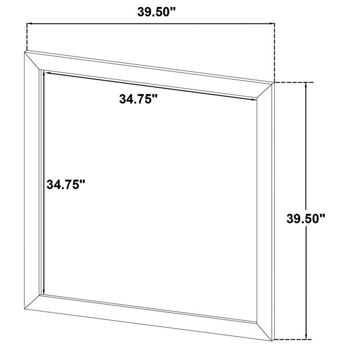 Brown oak Wright dresser mirror by CoasterEveryday, featuring a sleek rectangular design with a sturdy frame.
