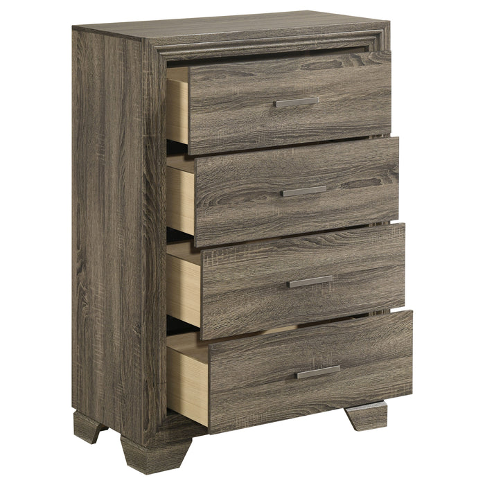 Wright 4-drawer Chest of Drawers Brown Oak