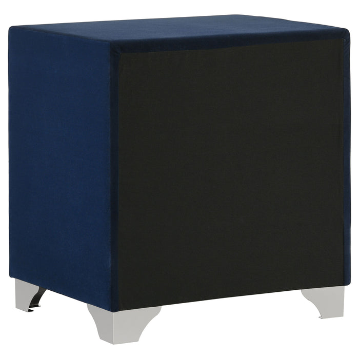 Melody Upholstered 2-drawer Nightstand Pacific Blue