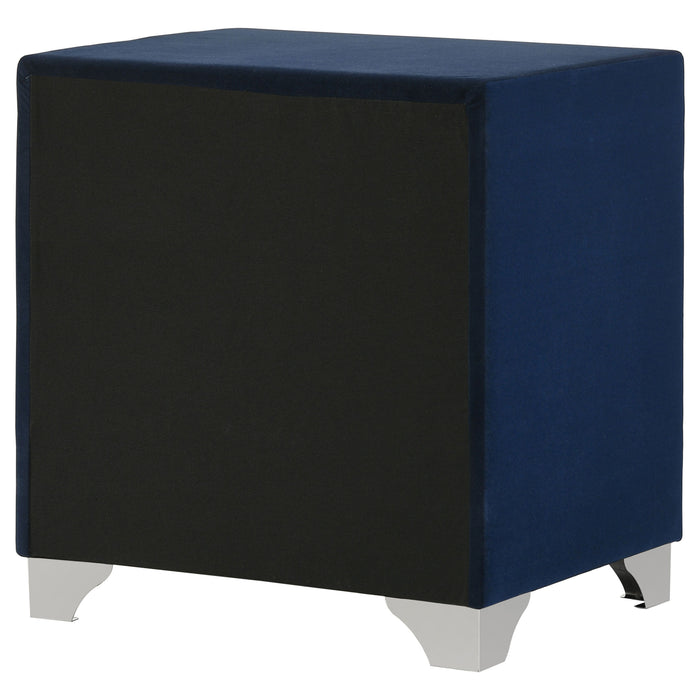 Melody Upholstered 2-drawer Nightstand Pacific Blue