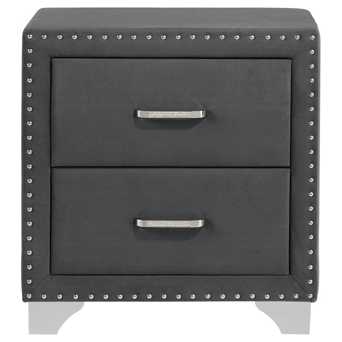 Melody Upholstered 2-drawer Nightstand Grey