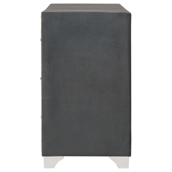Melody 6-drawer Upholstered Dresser Grey