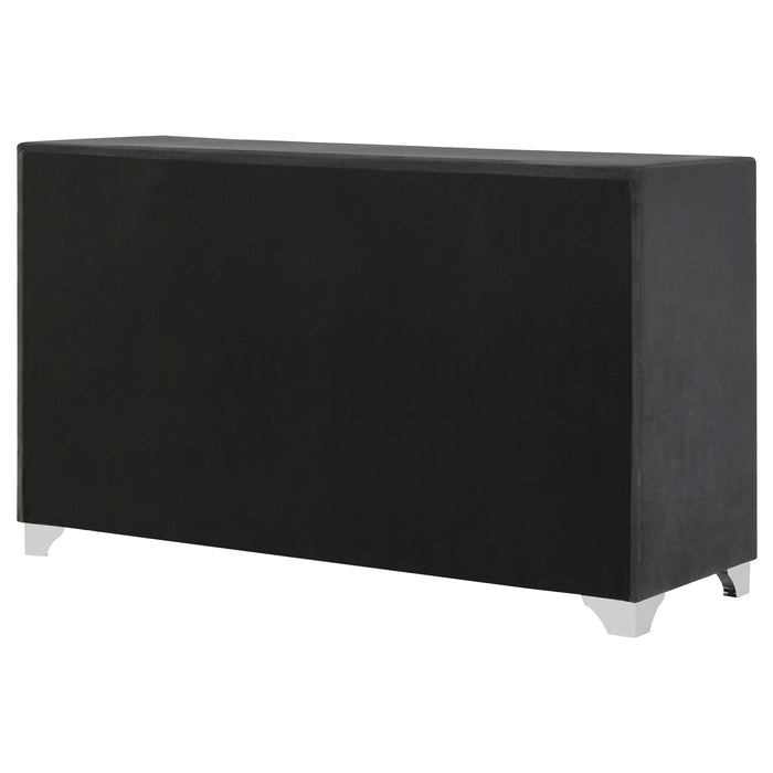 Melody 6-drawer Upholstered Dresser Grey