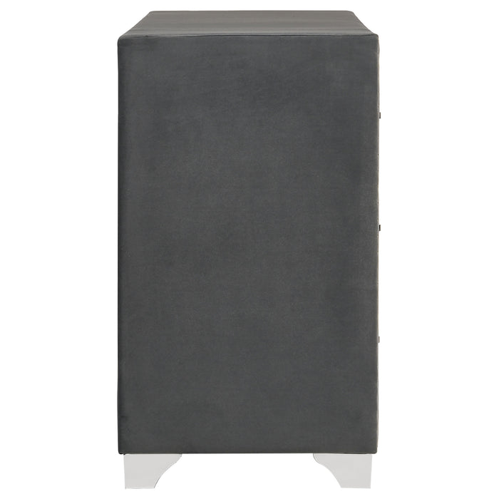 Melody 6-drawer Upholstered Dresser Grey