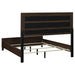 Welsley 4-piece Eastern King bedroom set in walnut finish, includes bed frame, nightstands, and dresser, modern bedroom furniture by CoasterEveryday