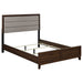 Welsley 4-piece California King bedroom set by CoasterEveryday featuring walnut finish with bed frame, two nightstands, and dresser.