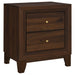 Welsley 4-piece California King bedroom furniture set in walnut finish, includes a bed, nightstands, and dresser from CoasterEveryday.