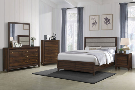Welsley 5-piece California King bedroom set in walnut finish, includes bed frame, nightstands, and matching furniture by CoasterEveryday