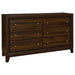 Welsley 5-piece Queen bedroom set in walnut finish, includes bed frame, nightstands, dresser, and mirror, from CoasterEveryday.