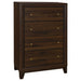 Welsley 5-piece Queen bedroom set in walnut finish, including bed frame, nightstands, dresser, and mirror, by CoasterEveryday.