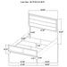 Welsley 50-inch upholstered queen bed frame in walnut finish with padded headboard and wooden legs, modern bedroom furniture.