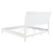 White Bexhill 4-piece Eastern King bedroom furniture set by CoasterEveryday, including bed frame, nightstands, and dresser.