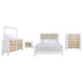 CoasterEveryday Bexhill 5-piece Eastern King bedroom set in white, includes bed frame, dresser, and nightstands, stylish furniture for bedroom