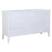 White Bexhill 5-piece Eastern King bedroom furniture set by CoasterEveryday, includes bed frame, nightstands, and dresser.