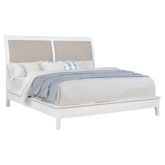 Bexhill 56-inch Upholstered Eastern King Panel Bed White